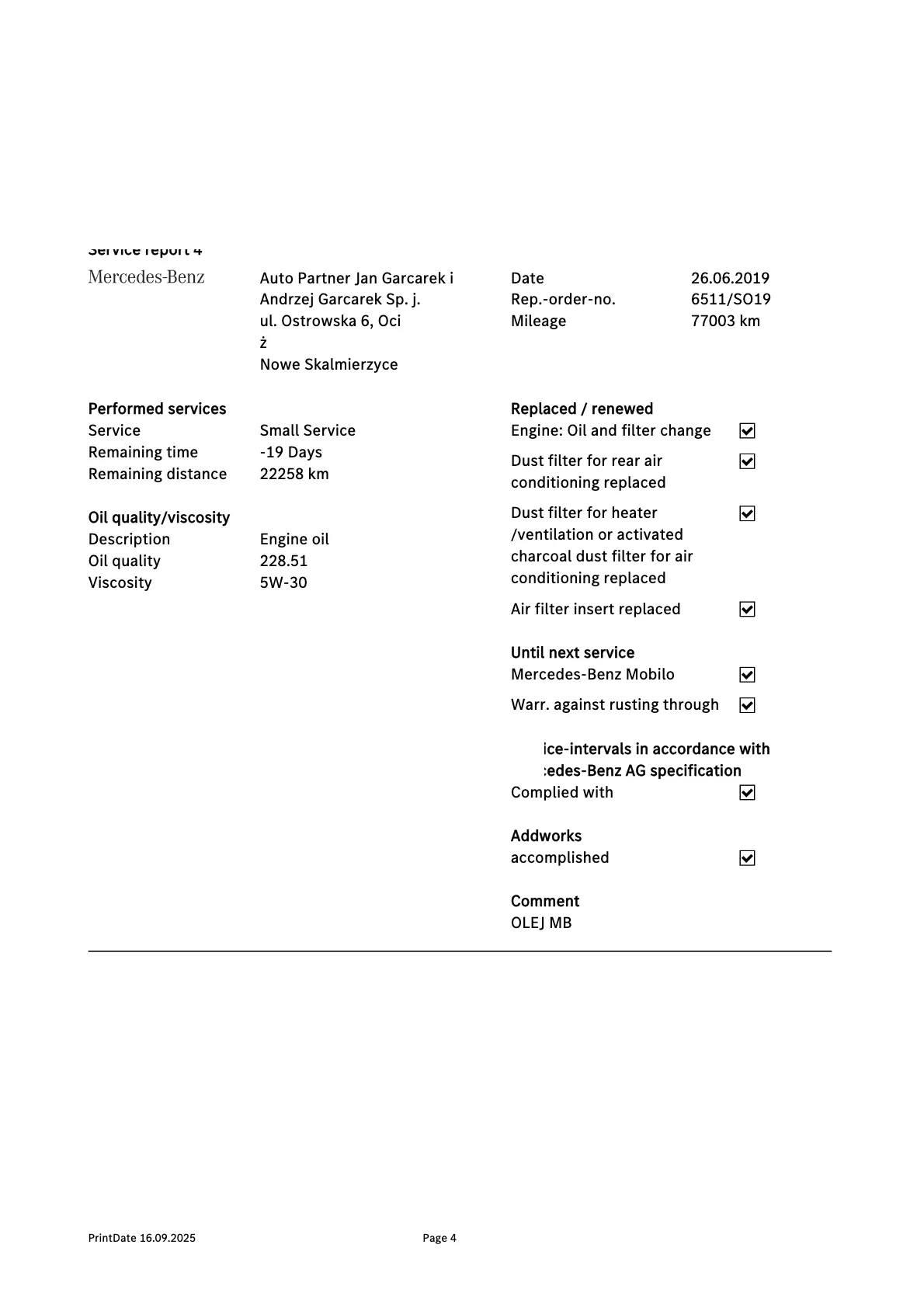 Mercedes historia serwisowa – raport ASO online
